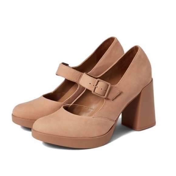 Naturalizer Tan Block Heel Mary Jane Shoes - Picture 1 of 10